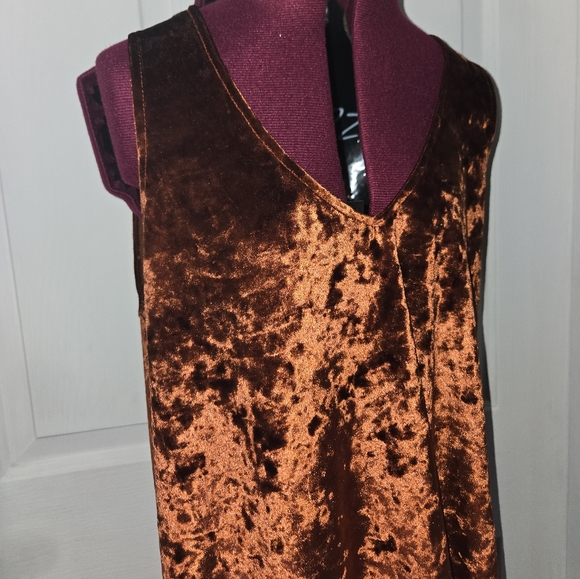 Show Me Your Mumu Copper Crushed Velvet Mini Dress Size Small - Picture 2 of 9